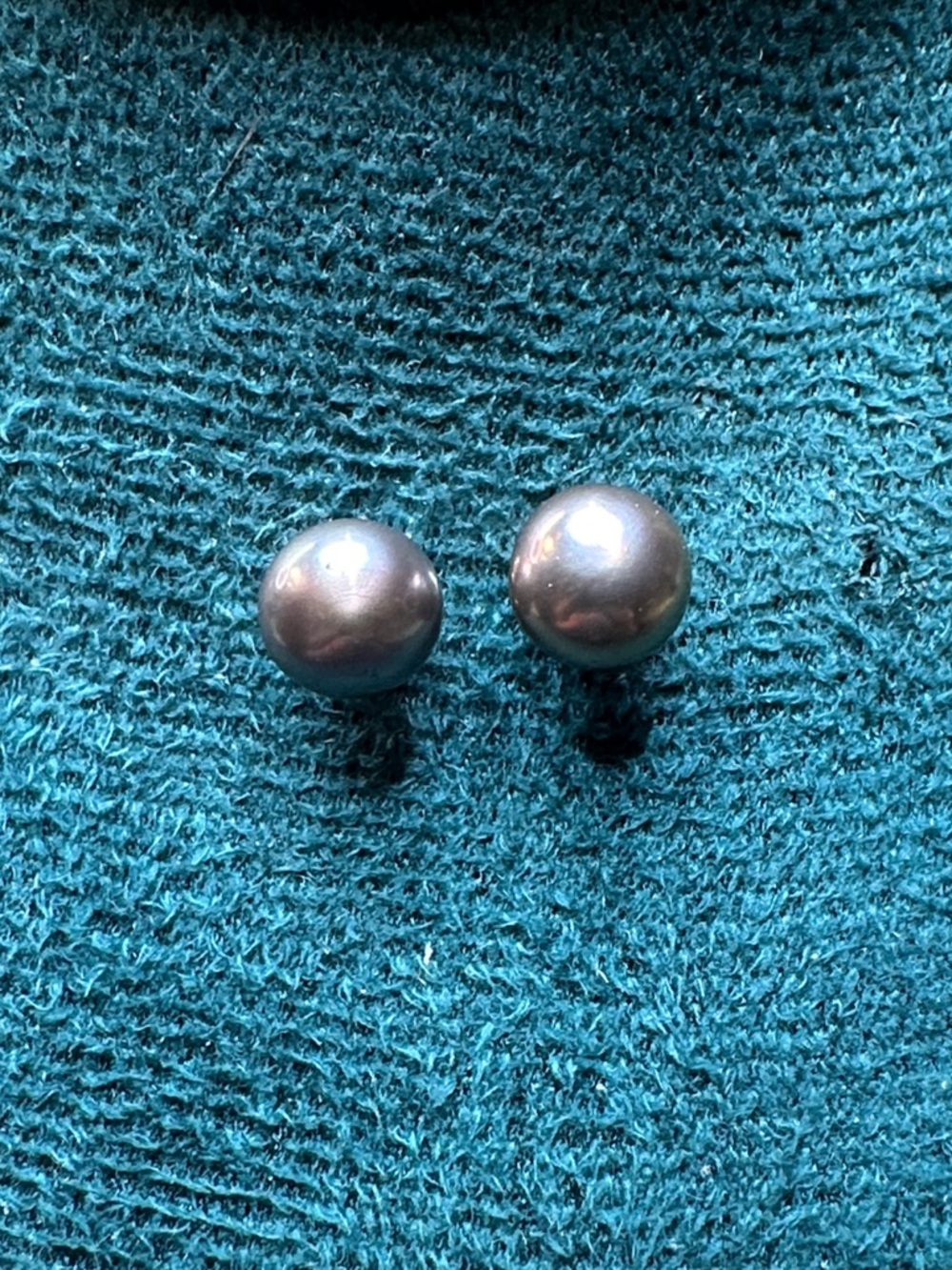 Classic Gray Pearl Stud Earrings